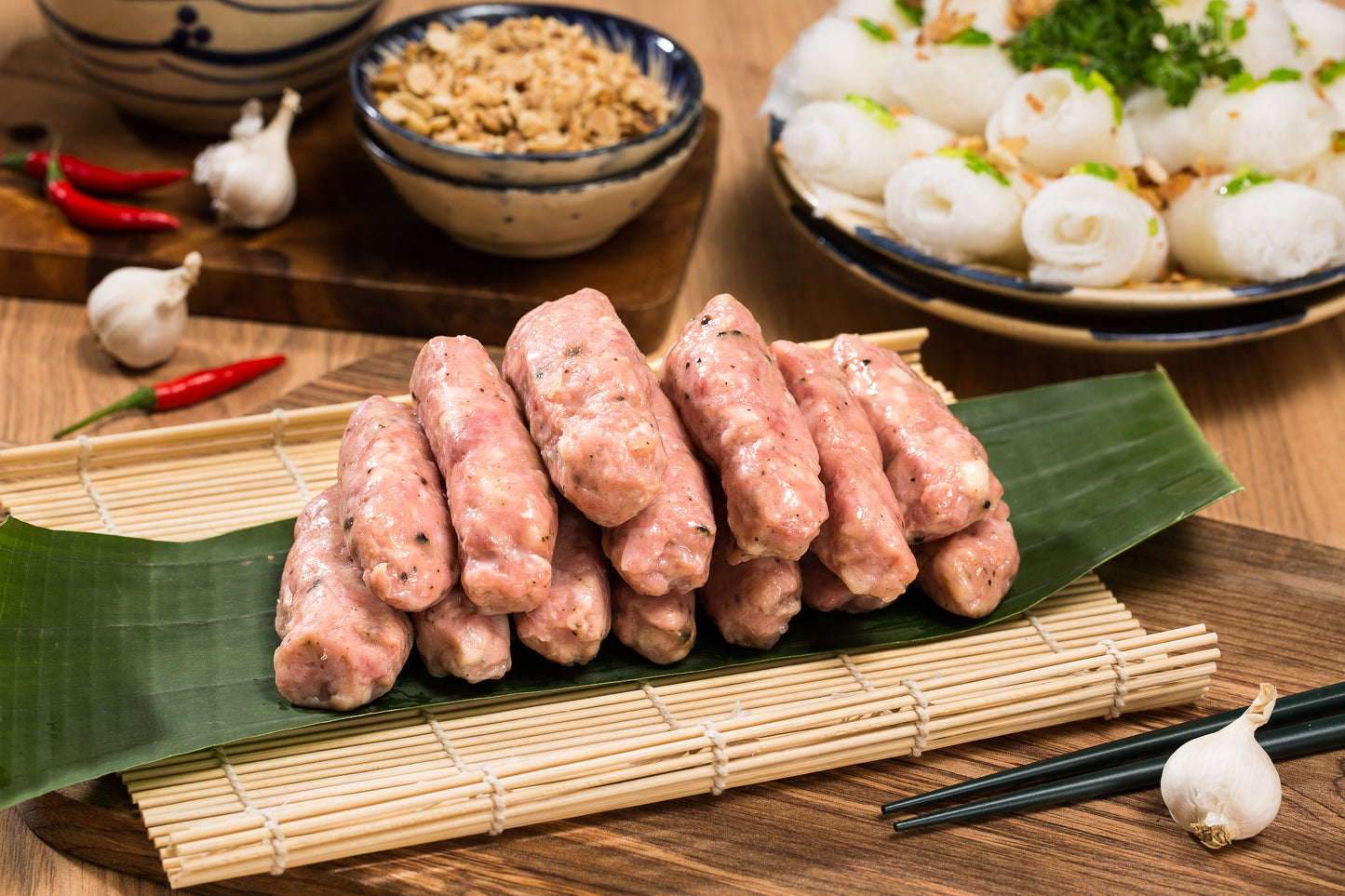 Nem nướng - Raw pork paste Vietnamese BBQ Style